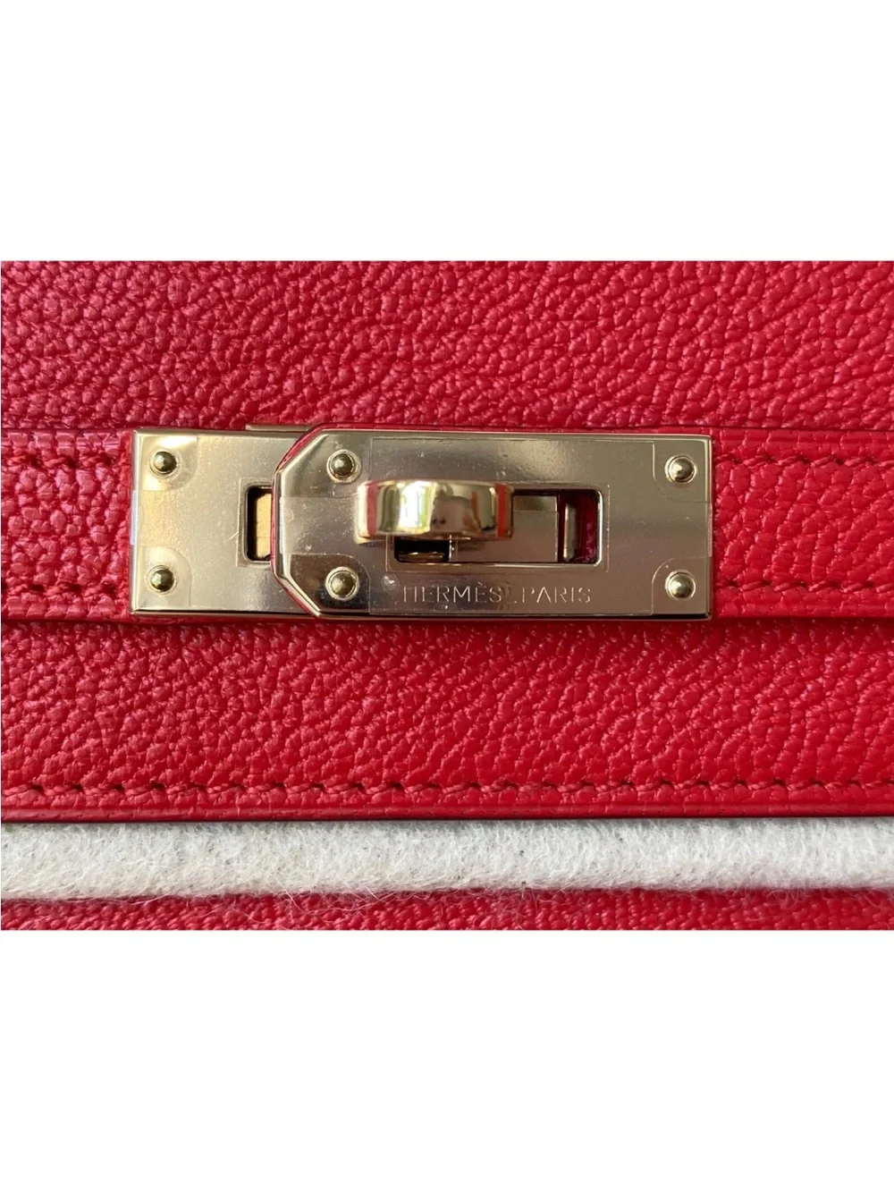 $4.5K Hermès Kelly Long WALLET Rouge Tomato GOLD Hardware Red Leather New